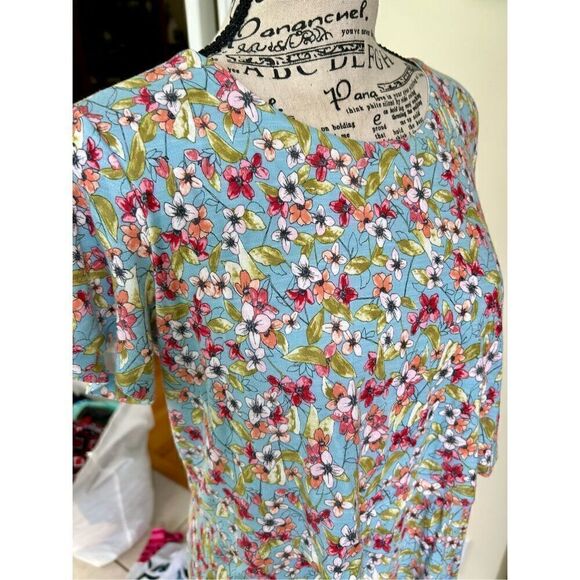 J. Jill Colorful Floral Combo Style Stretch Dress - Picture 8 of 9